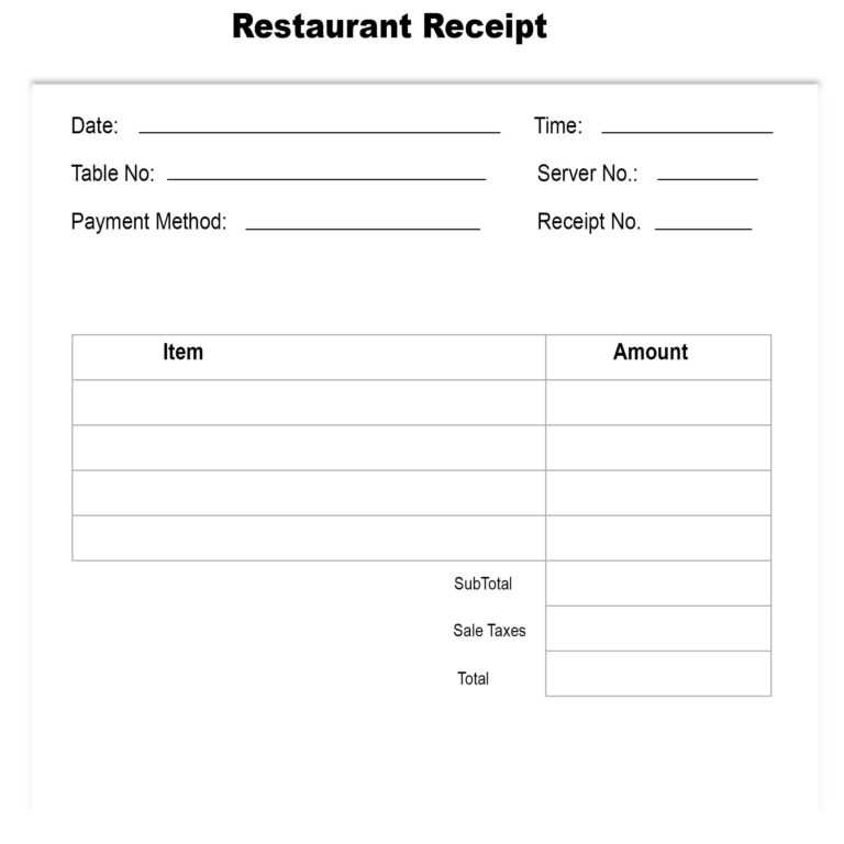 Restaurant Receipt Template Excel | The Receipt Template for Blank Taxi ...