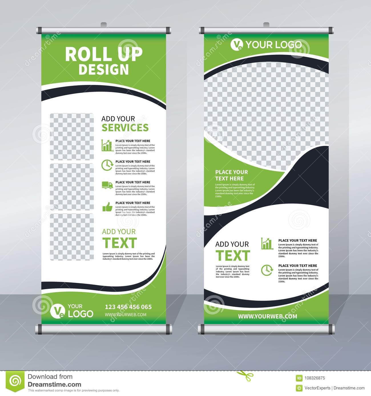 Roll Up Banner Design Template, Vertical, Abstract With Regard To Pop Up Banner Design Template