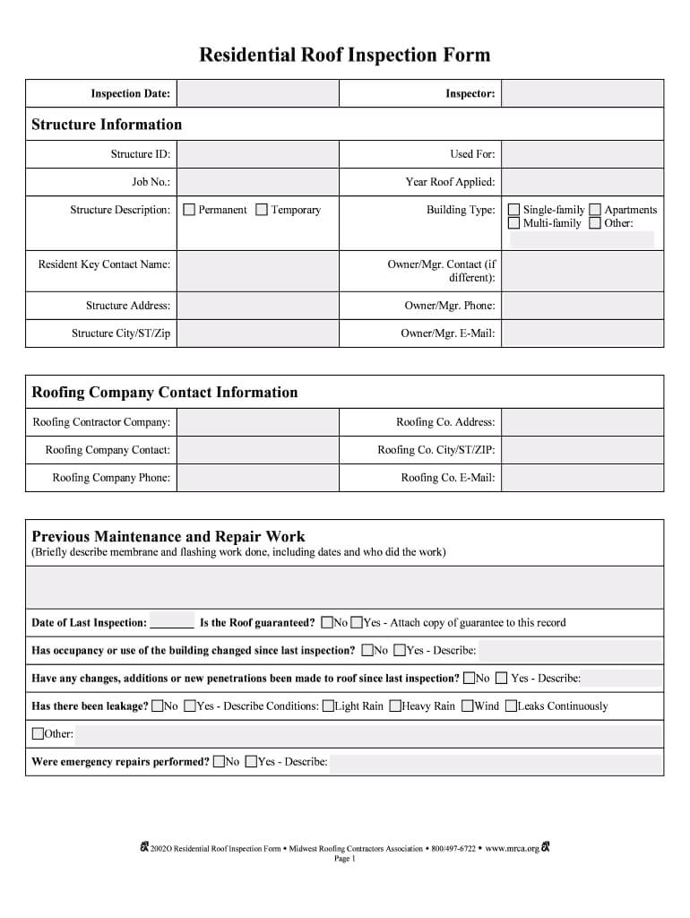 Roof Inspection Report Template - Fill Online, Printable For Roof Inspection Report Template
