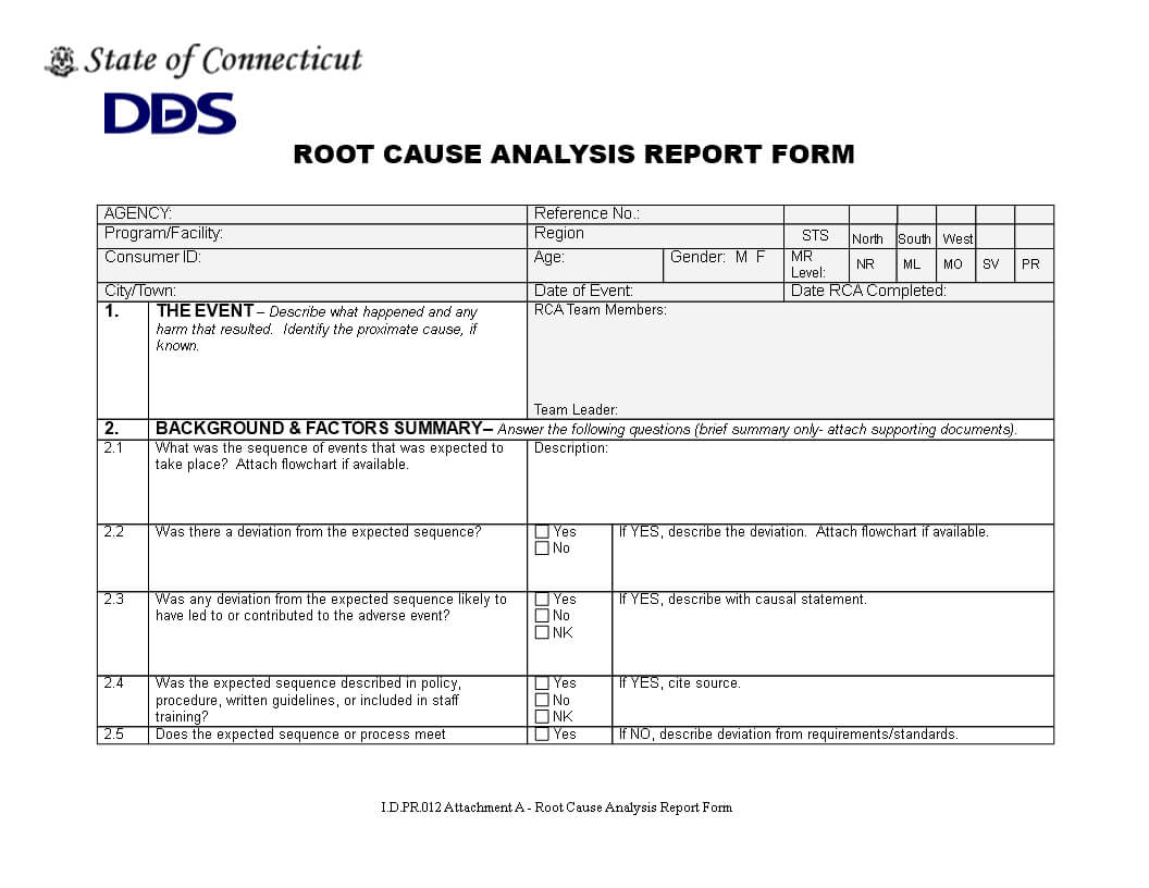 Root Cause Report Form | Templates At Allbusinesstemplates For Deviation Report Template