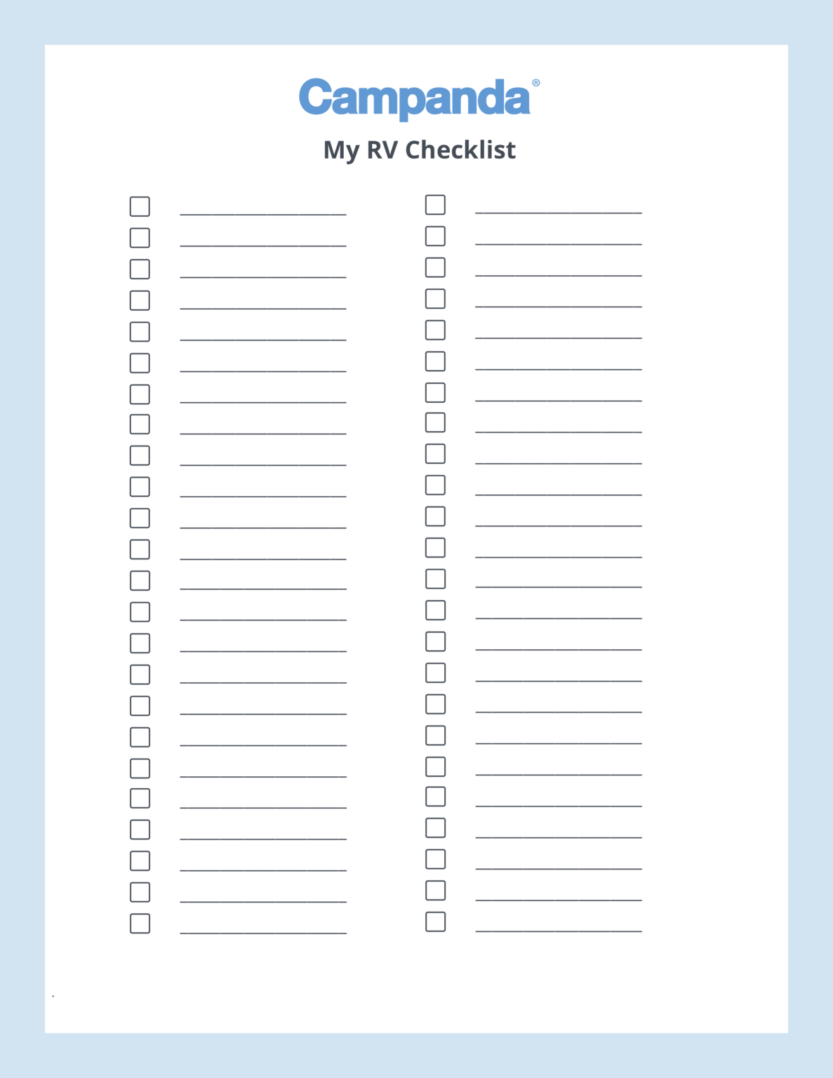 rv checklists 6 printable packing lists campanda with