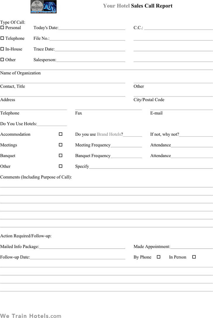 Sales Call Report Templates – Word Excel Fomats Within Sales Call Report Template