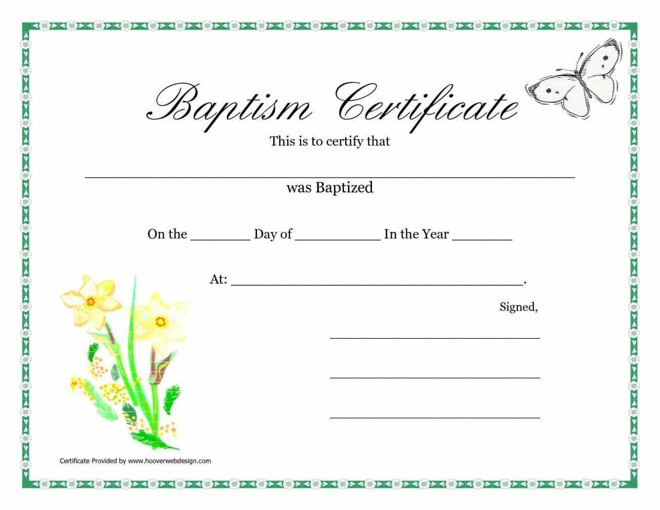 Sample Baptism Certificate Templates – Sample Certificate With Regard To Baptism Certificate Template Word