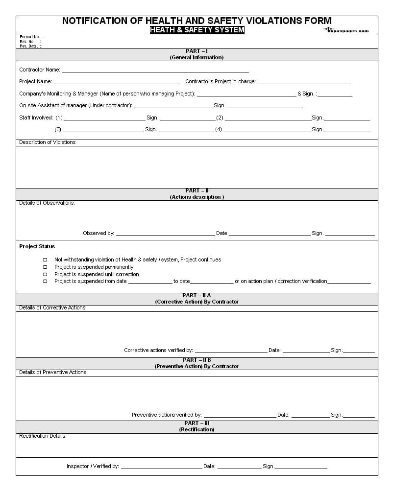 Sample Monthly Health And Safety Report Format Annual Within Monthly Health And Safety Report Template