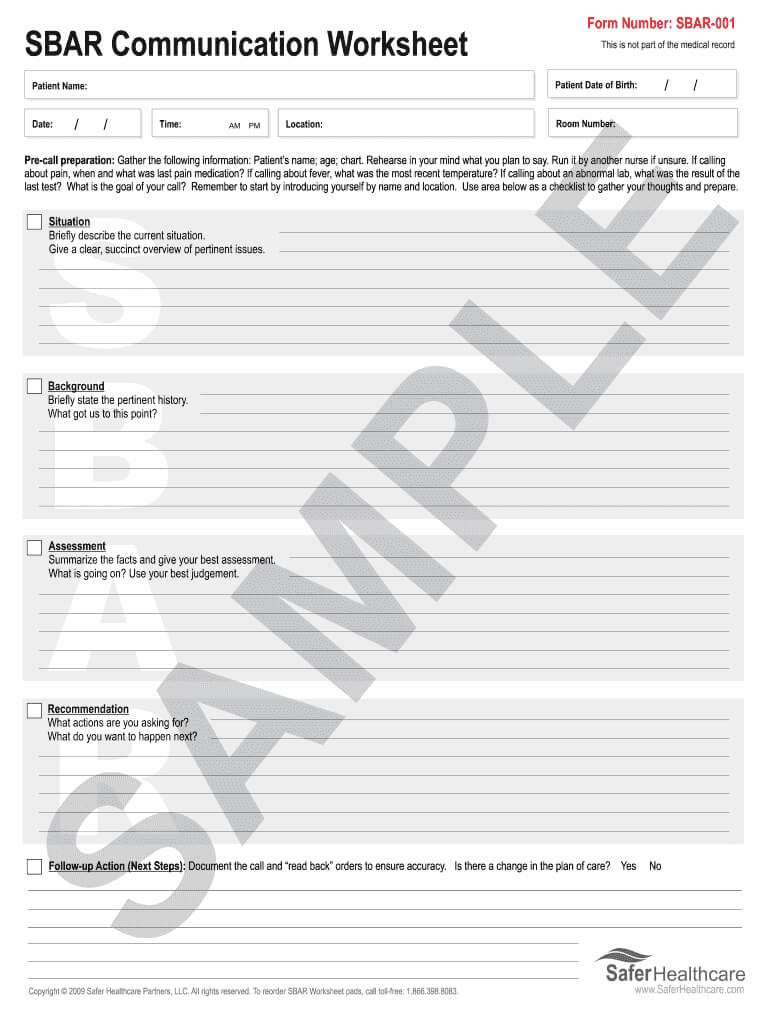 Sbar Template Fill Online, Printable, Fillable, Blank in Sbar