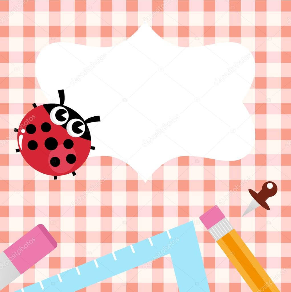 School Blank Banner With Ladybug And Accessories — Stock Pertaining To Blank Ladybug Template