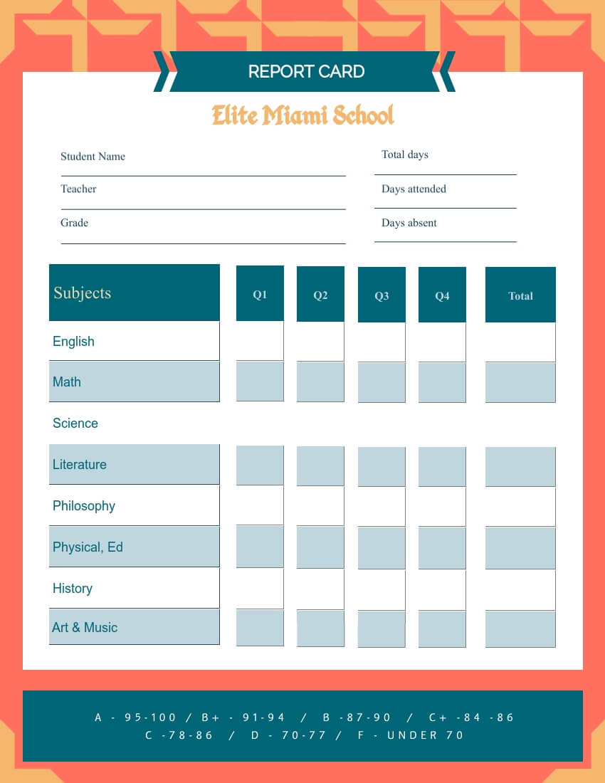 School Report Card Template - Visme For Boyfriend Report Card Template