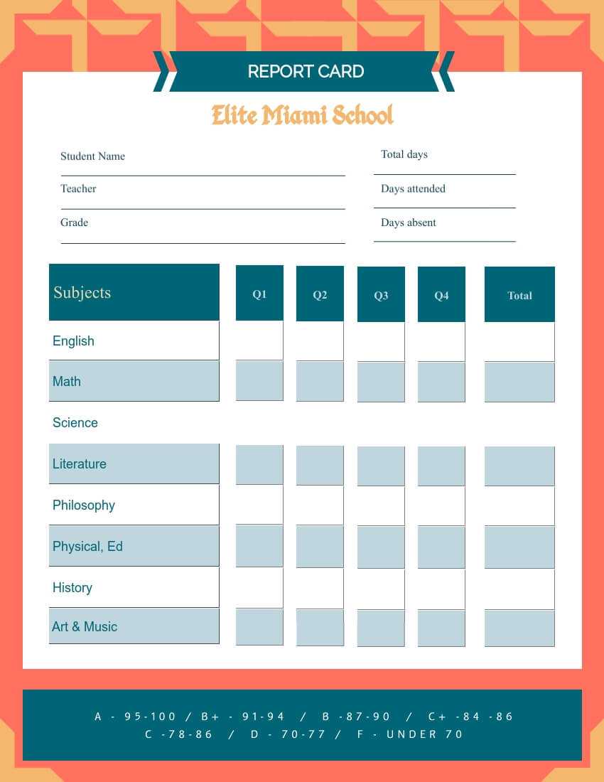 School Report Card Template - Visme With Report Card Format Template