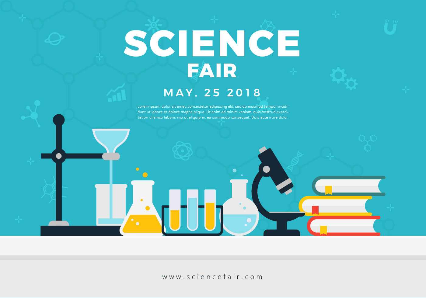 Science Fair Poster Banner – Download Free Vectors, Clipart Intended For Science Fair Banner Template