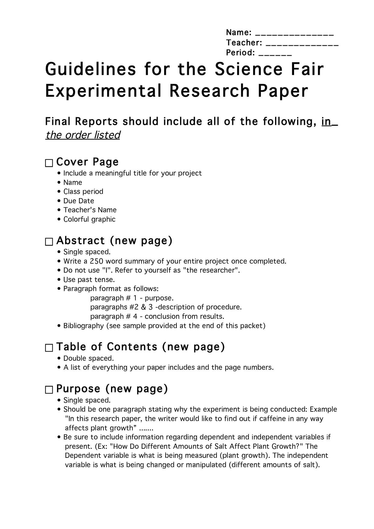 Science Ir Report Example Written Formatting Reports Within Ir Report Template