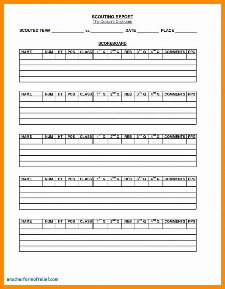 Soccer Scouting Report Template