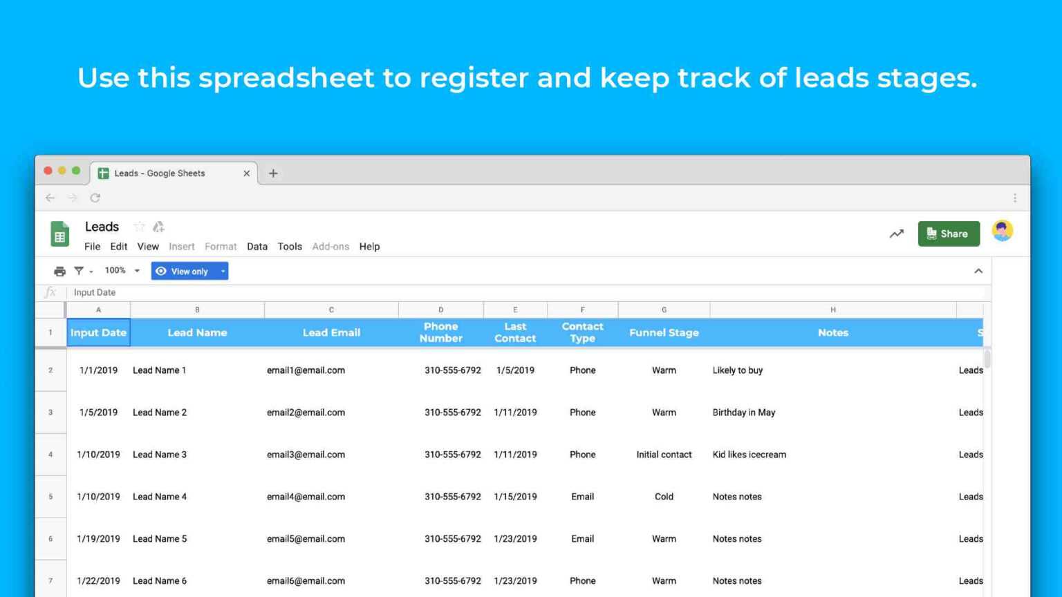 Sales Lead Report Template