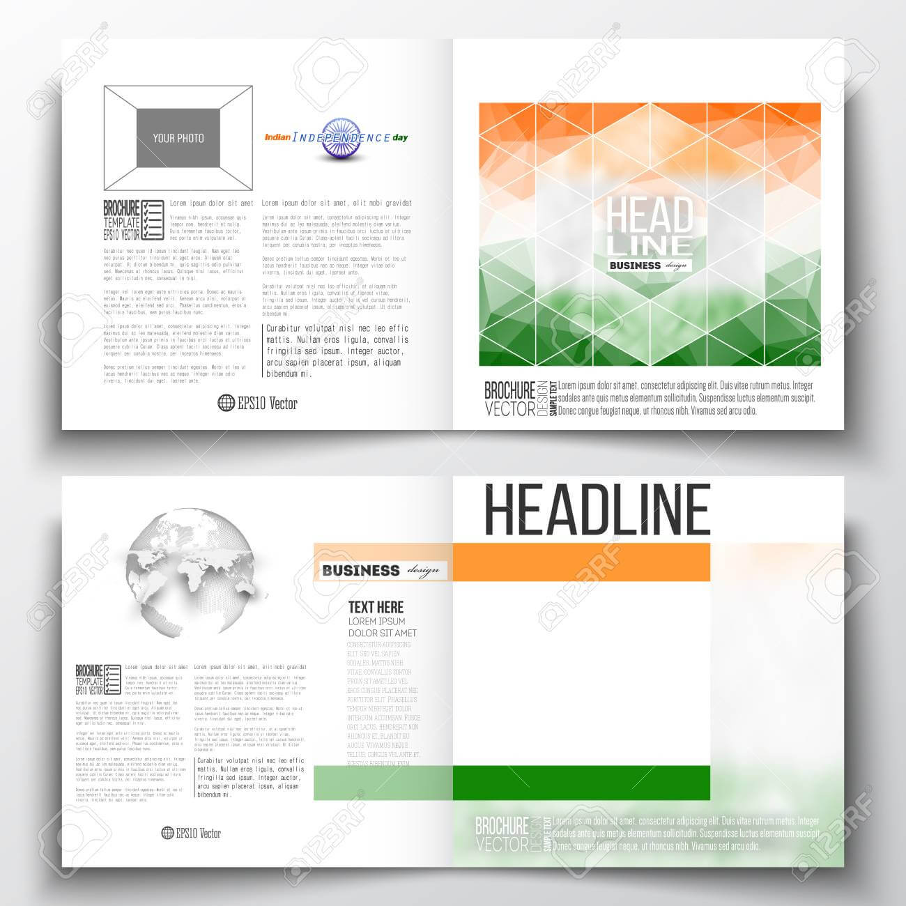 Set Of Annual Report Business Templates For Brochure, Magazine,.. Intended For Ind Annual Report Template