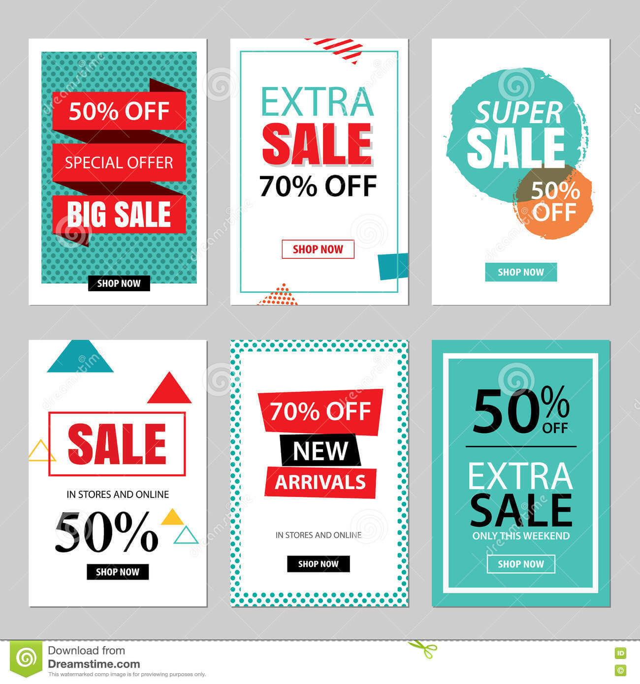 Set Of Sale Website Banner Templates.social Media Banners Pertaining To Free Online Banner Templates