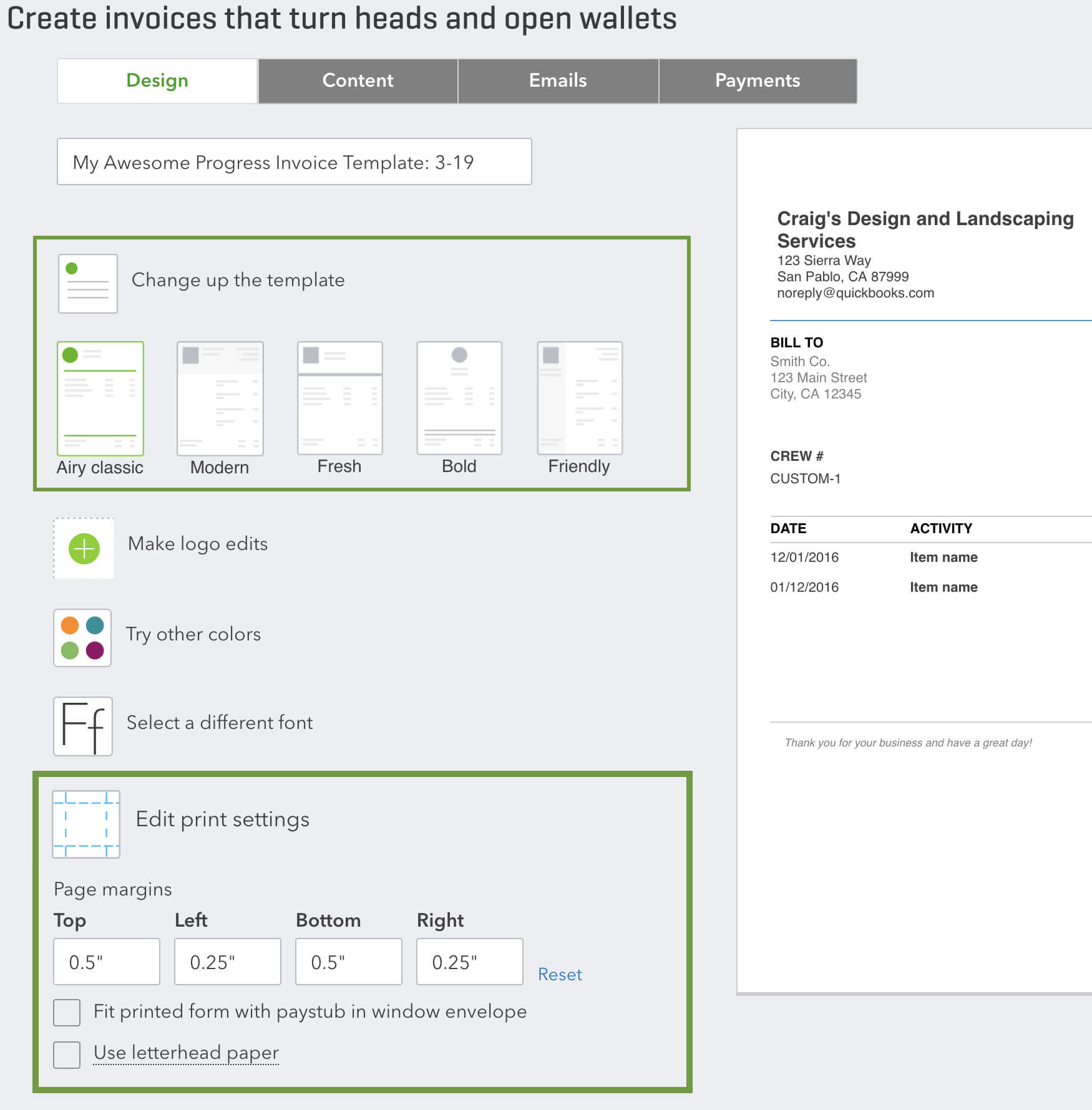 Set Up And Send Progress Invoices In Quickbooks On With Quick Book Reports Templates