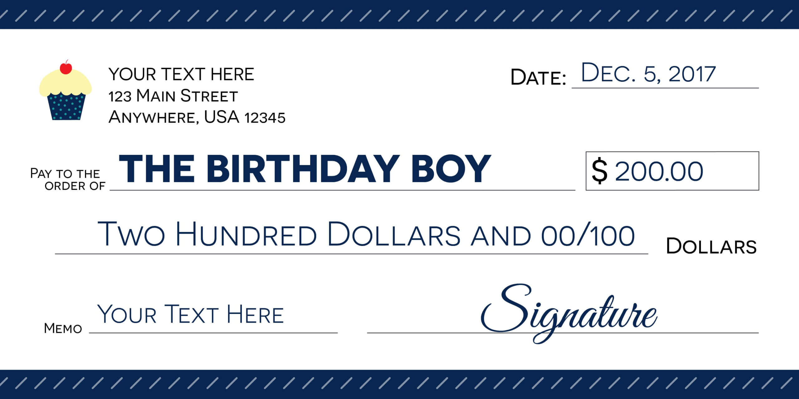 Signage 101 – Giant Check Uses And Templates | Signs Blog With Regard To Customizable Blank Check Template