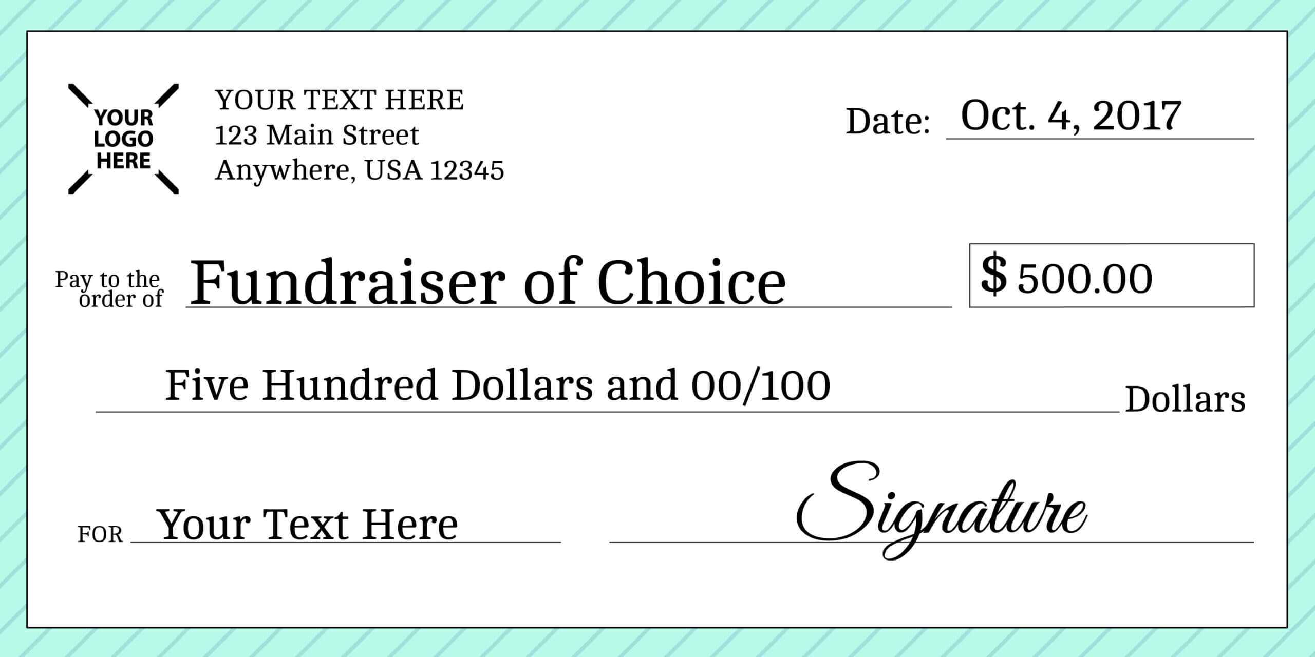 Signage 101 – Giant Check Uses And Templates | Signs Blog Within Customizable Blank Check Template