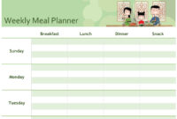 Simple Meal Planner pertaining to Menu Planning Template Word