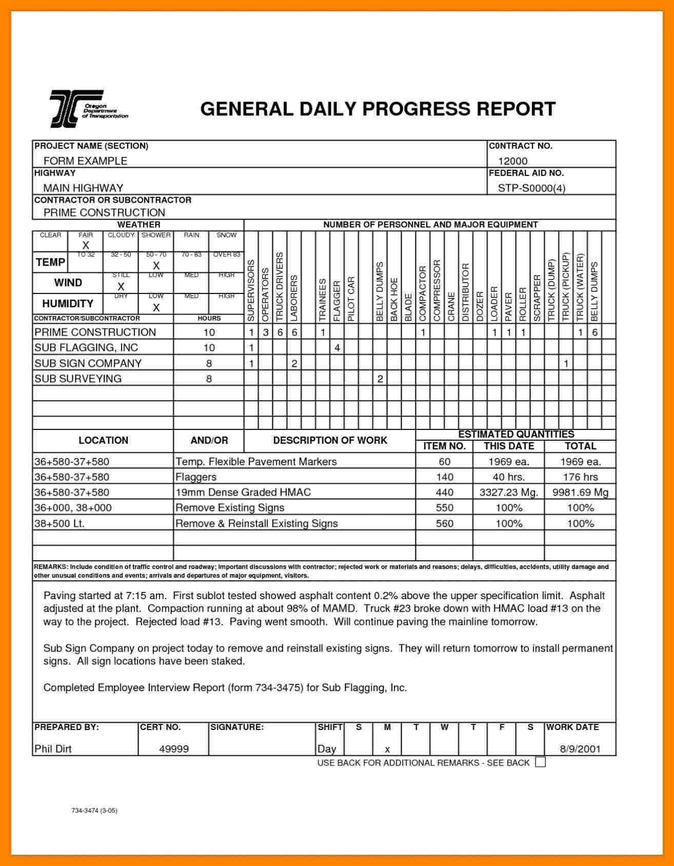 Site Progress Report Template R Building Construction Sample With Regard To Progress Report Template For Construction Project