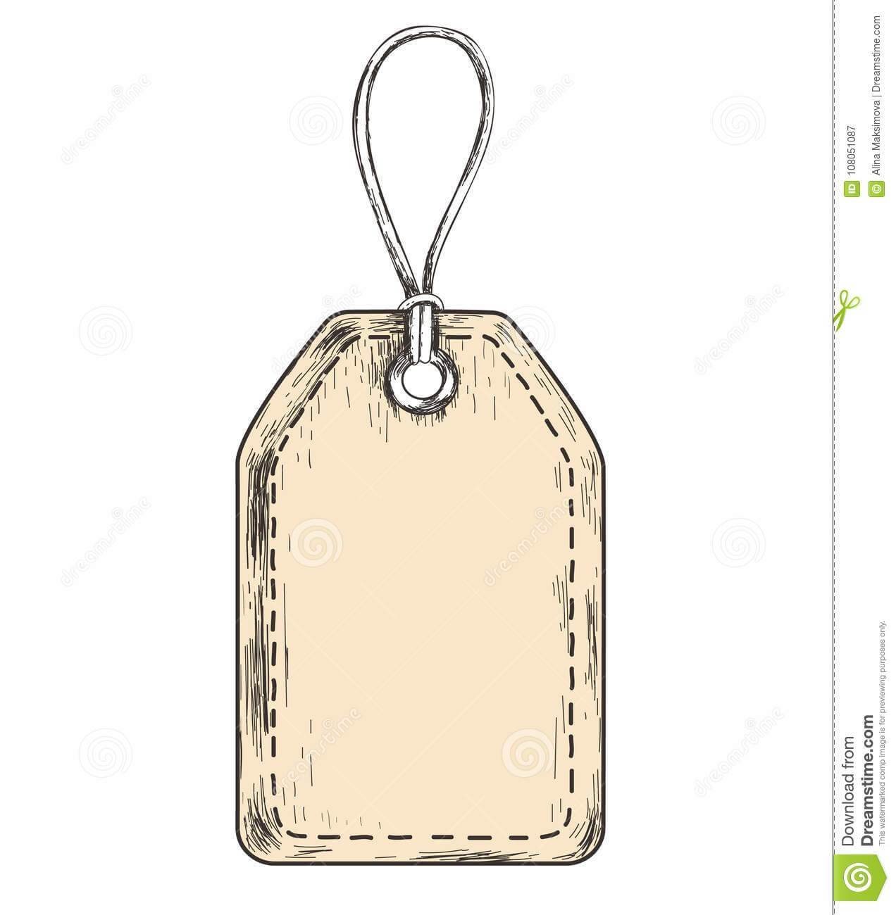 Sketch Tag For Sales. Stock Vector. Illustration Of Luggage For Blank Luggage Tag Template