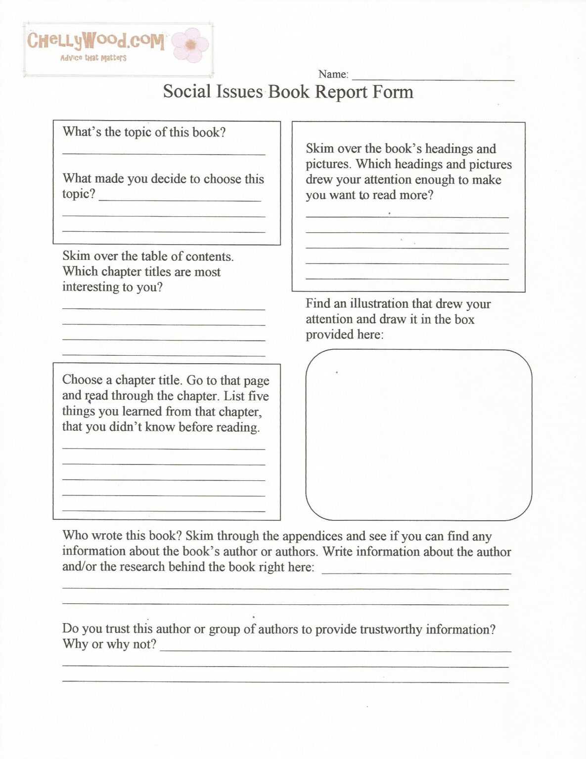 Social Issues Nonfiction Book Report Form Free Printable Intended For Social Issues Nonfiction Book Report Form Free Printable Intended For