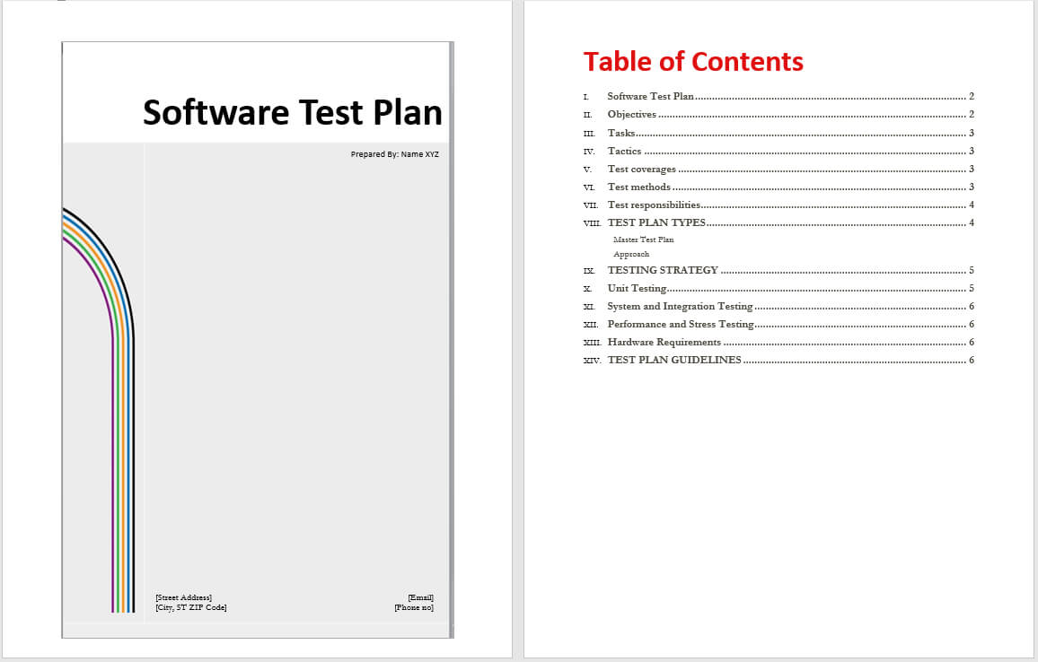 Software Test Plan Template – Word Templates Within Test Template For Word