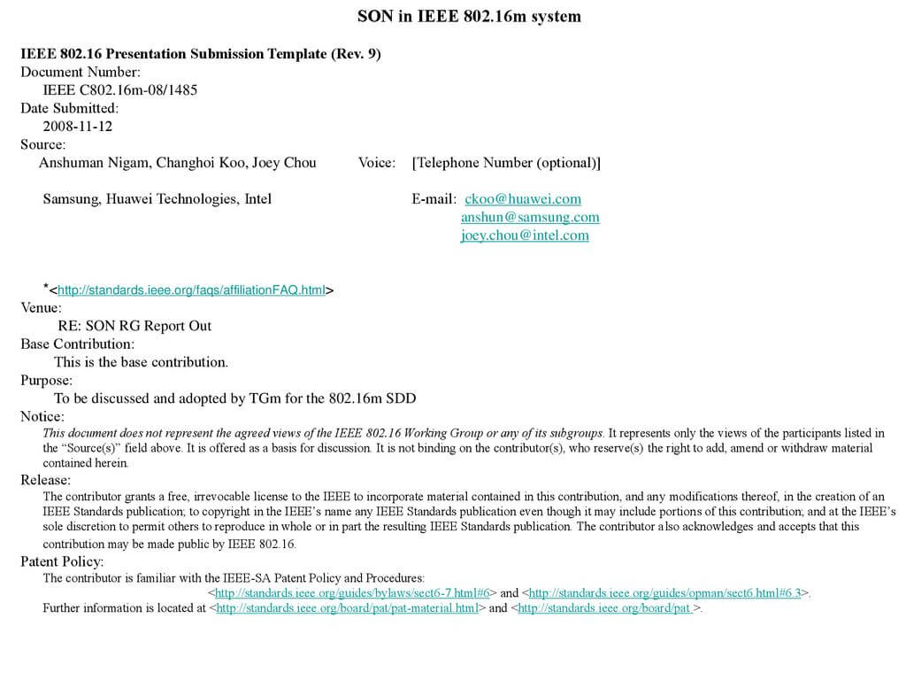 Son In Ieee M System Ieee Presentation Submission Template With Regard To Rapporteur Report Template