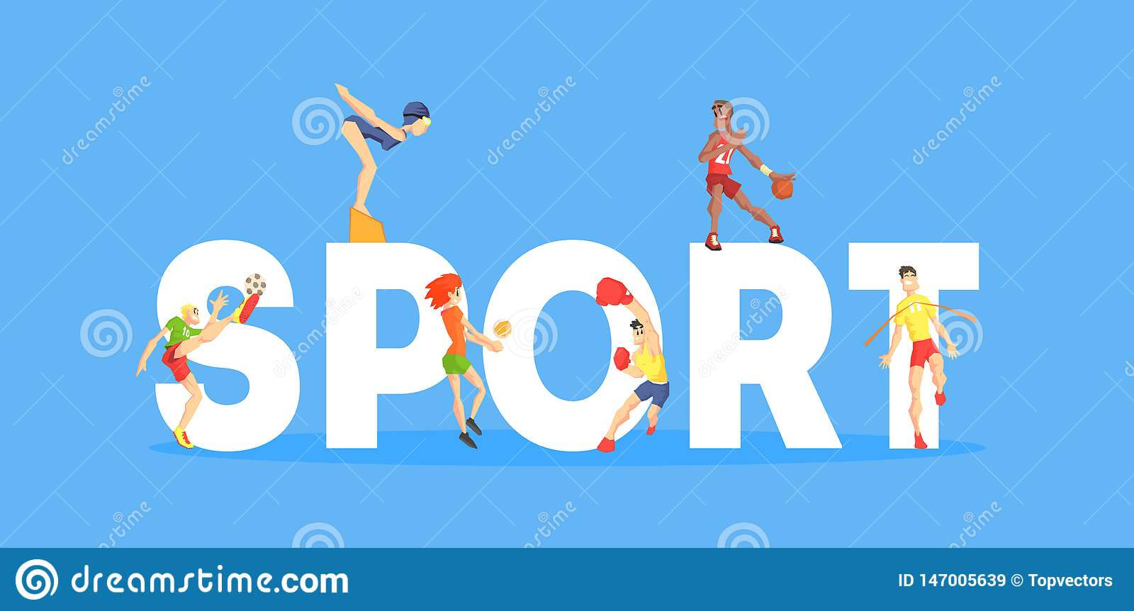 Sport Banner Template People People Doing Different Kinds in Sports