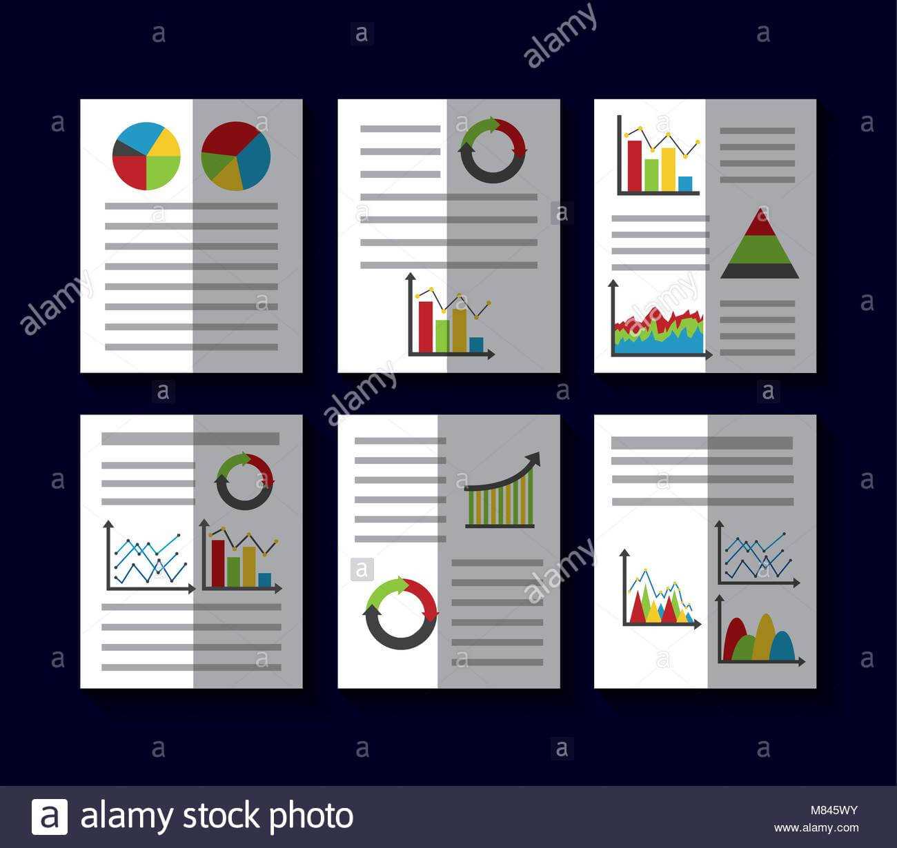 Statistics Data Business Report Template Style Charts And Within Illustrator Report Templates