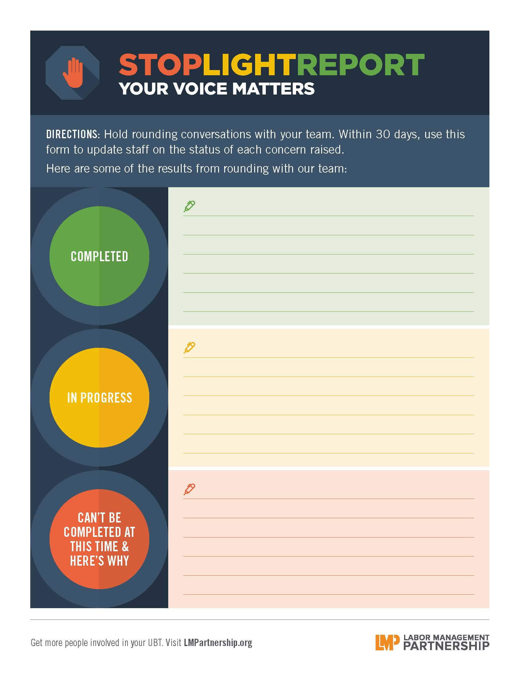Stoplight Report: Your Voice Matters | Labor Management Regarding Stoplight Report Template