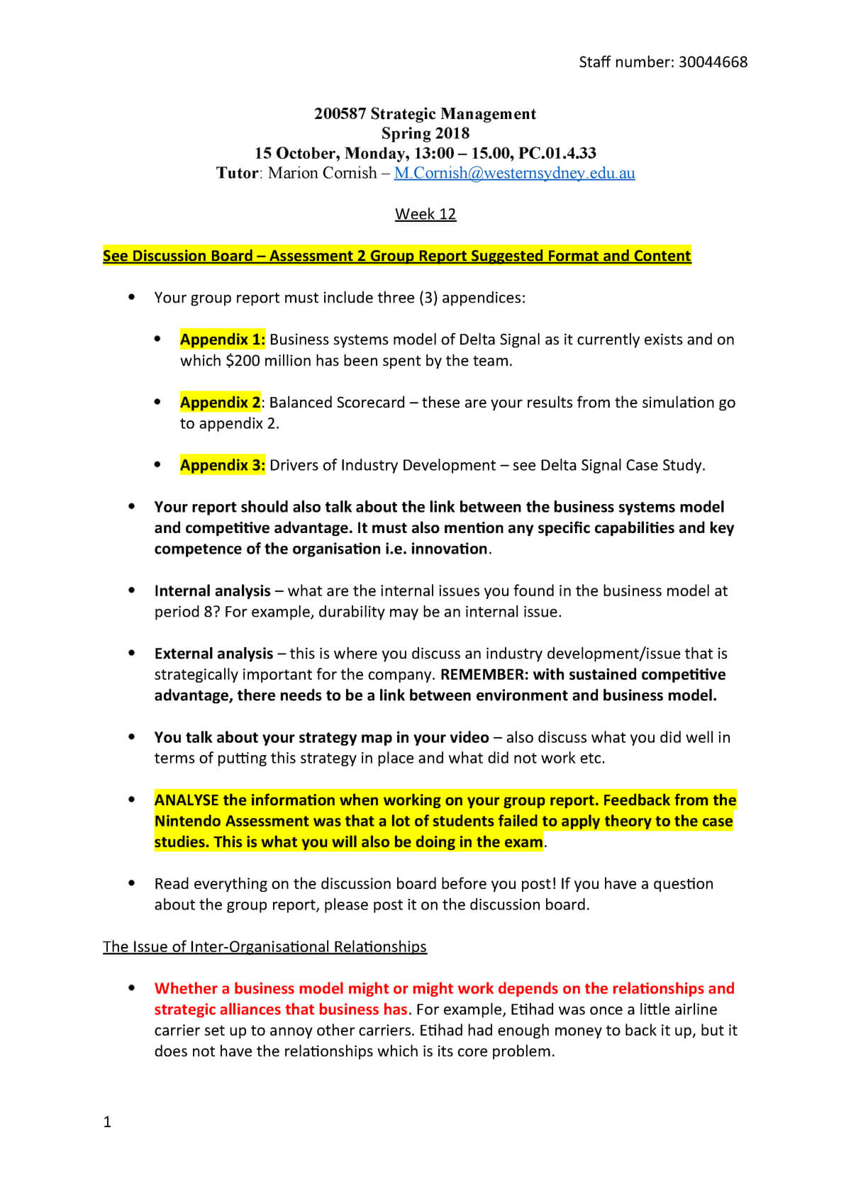 Strategic Management Report Template - Best Sample Template