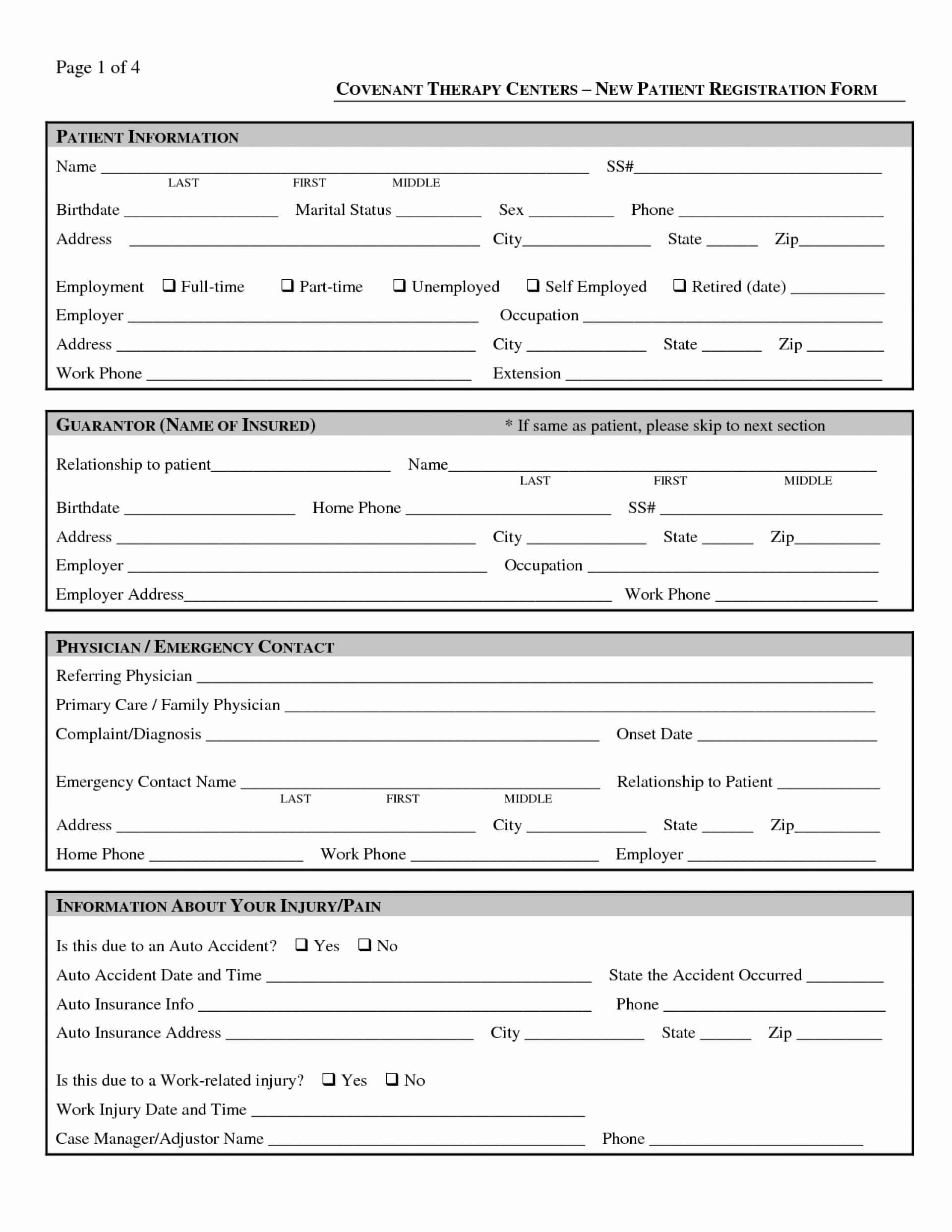 Striking Patient Registration Form Template Ideas Pdf In Intended For Patient Report Form Template Download