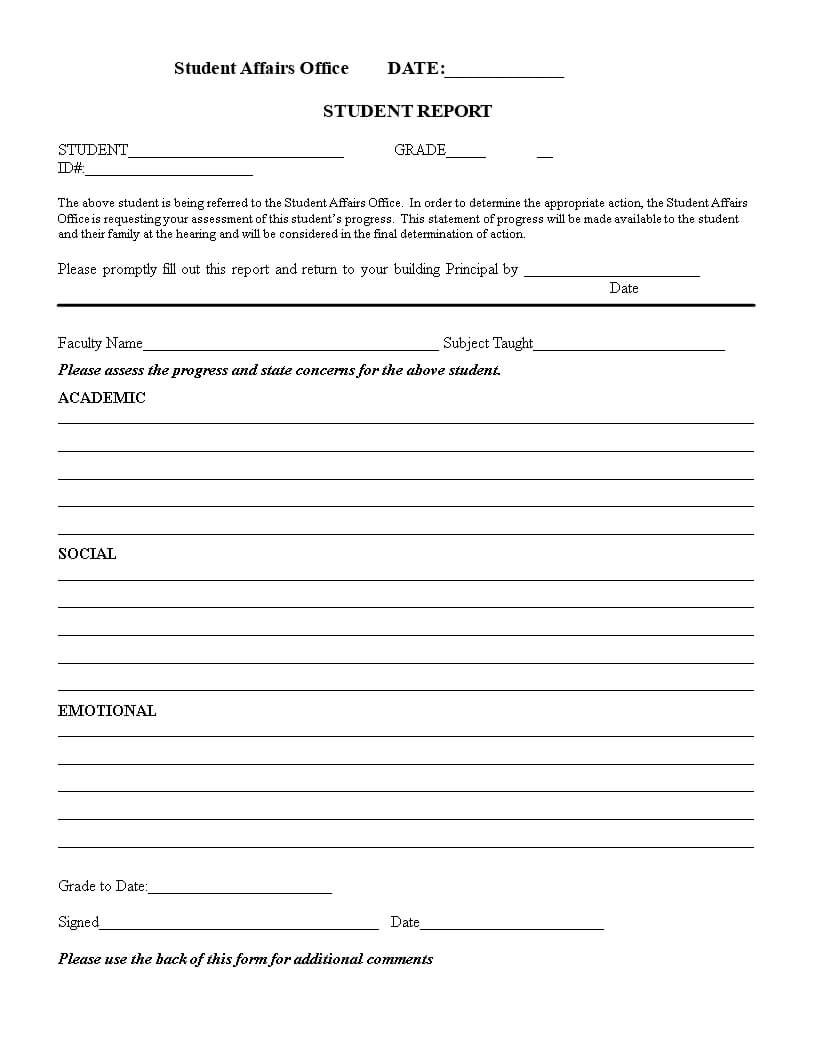 Student Evaluation Report | Templates At Intended For Template For Evaluation Report