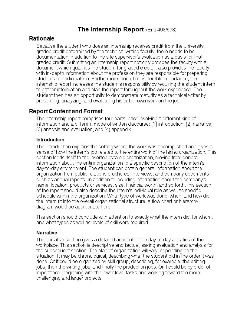 Student Internship Report Format | Templates At For Introduction Template For Report