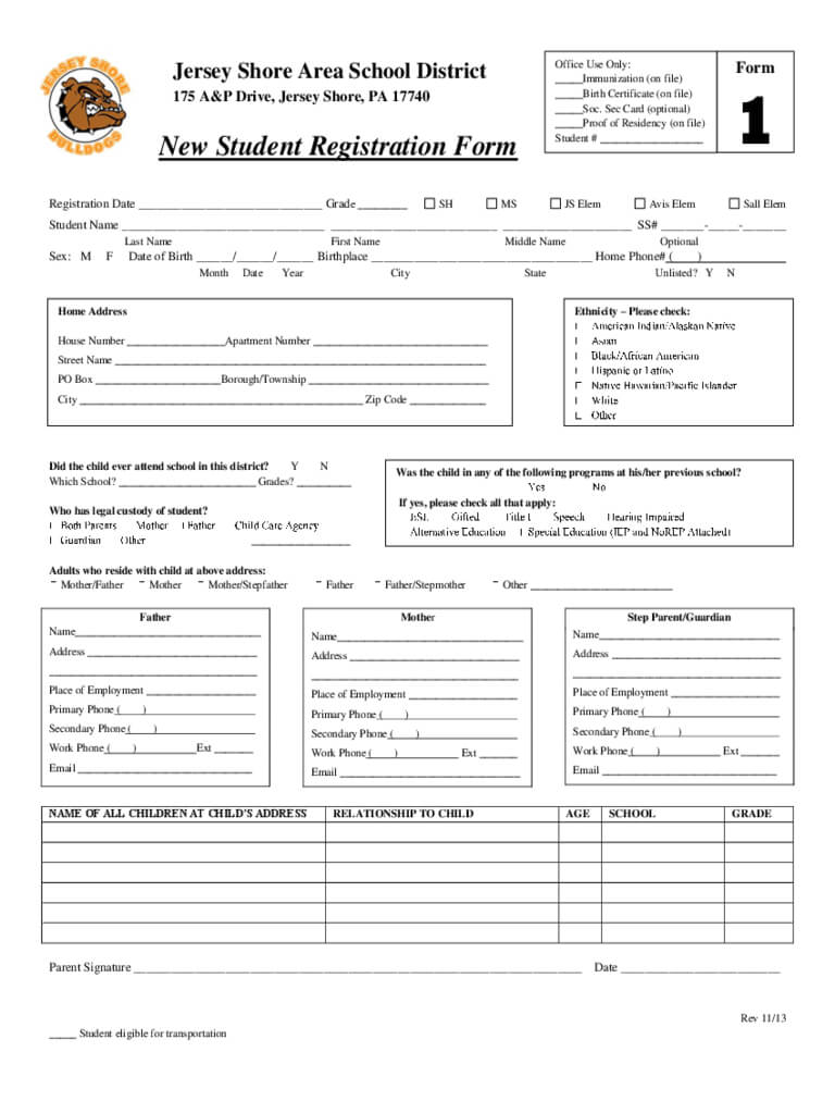Student Registration Form - 5 Free Templates In Pdf, Word Within School Registration Form Template Word