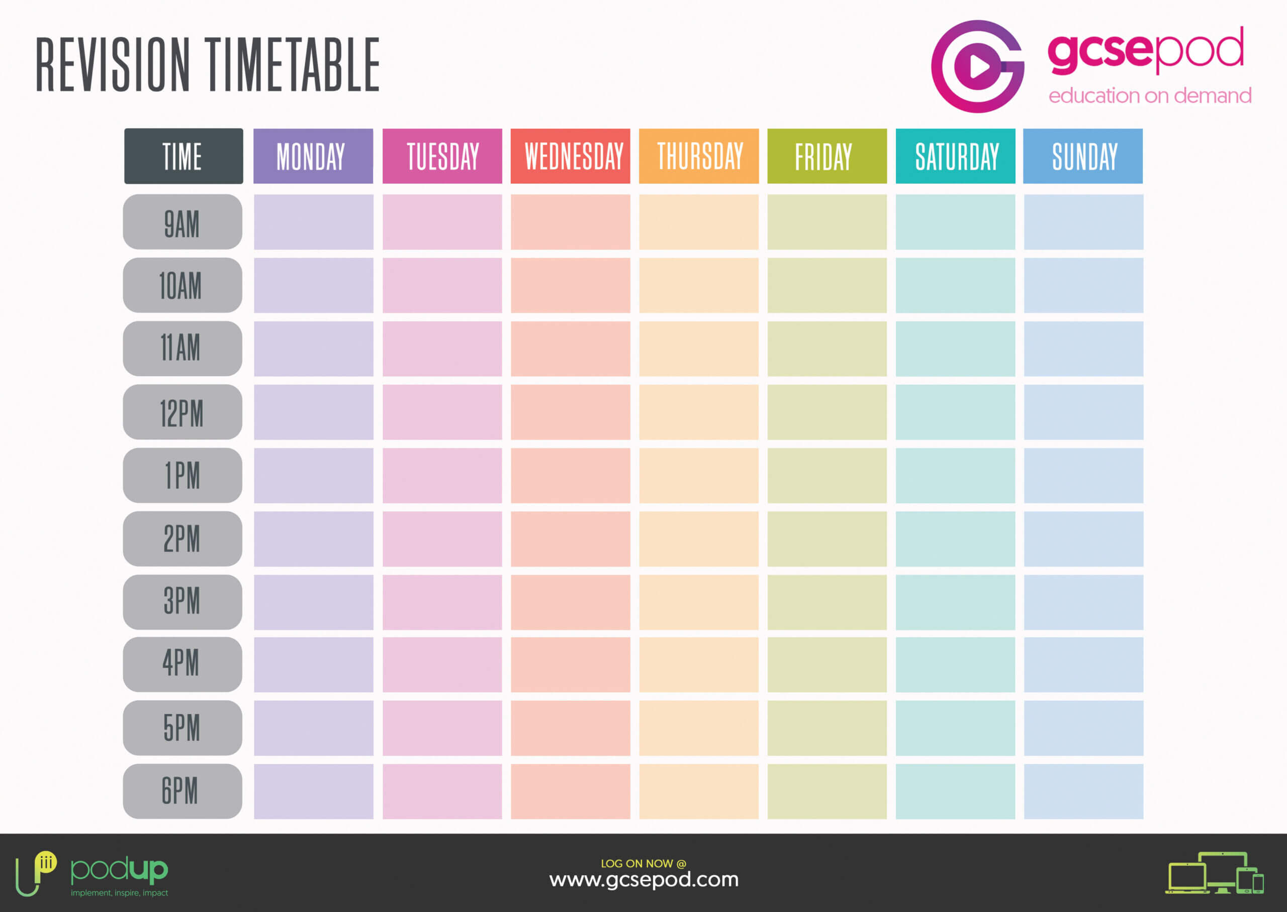 timetable print out