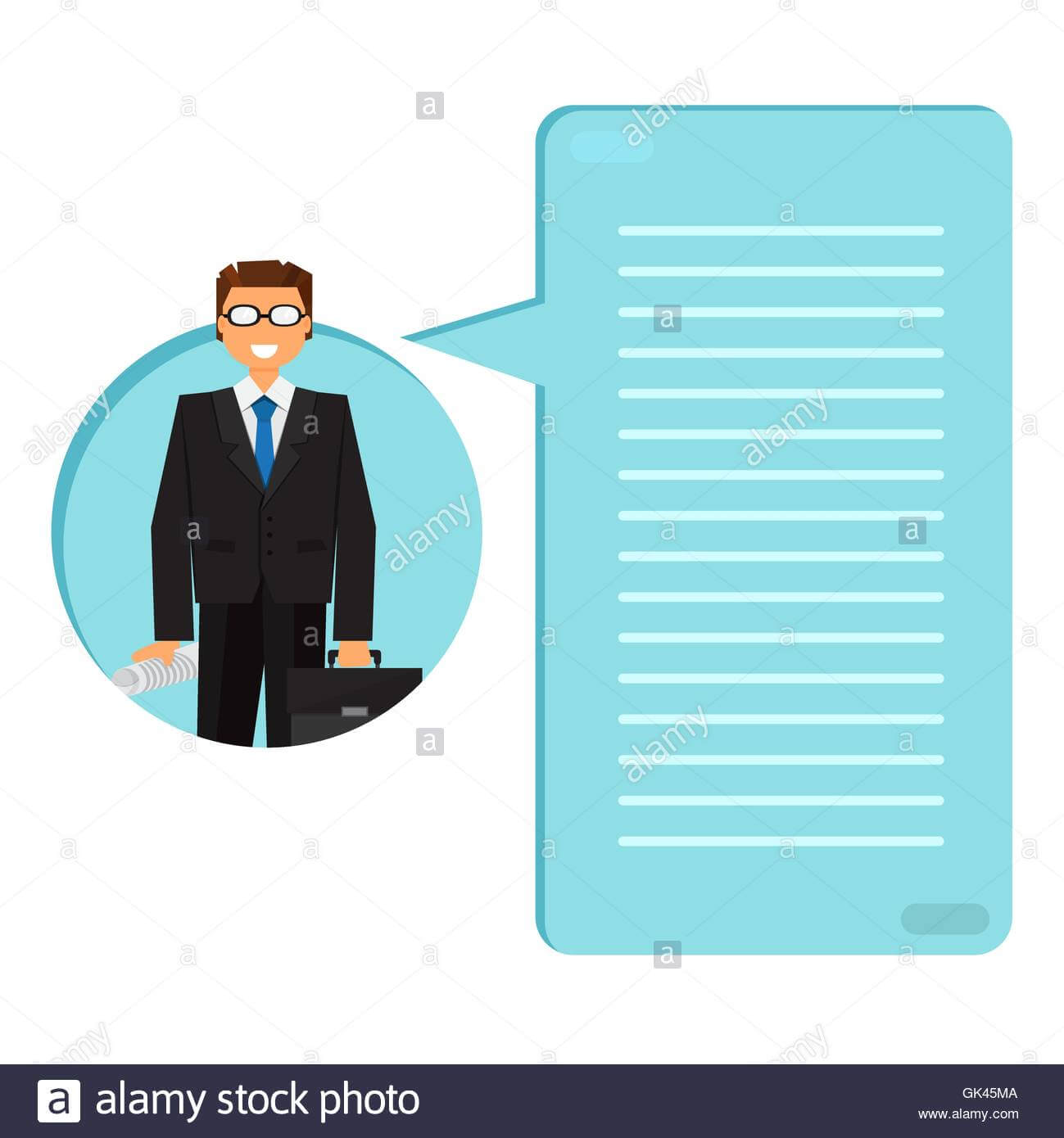 Successful Businessman With A Suitcase. Thinking List With Regard To Blank Suitcase Template