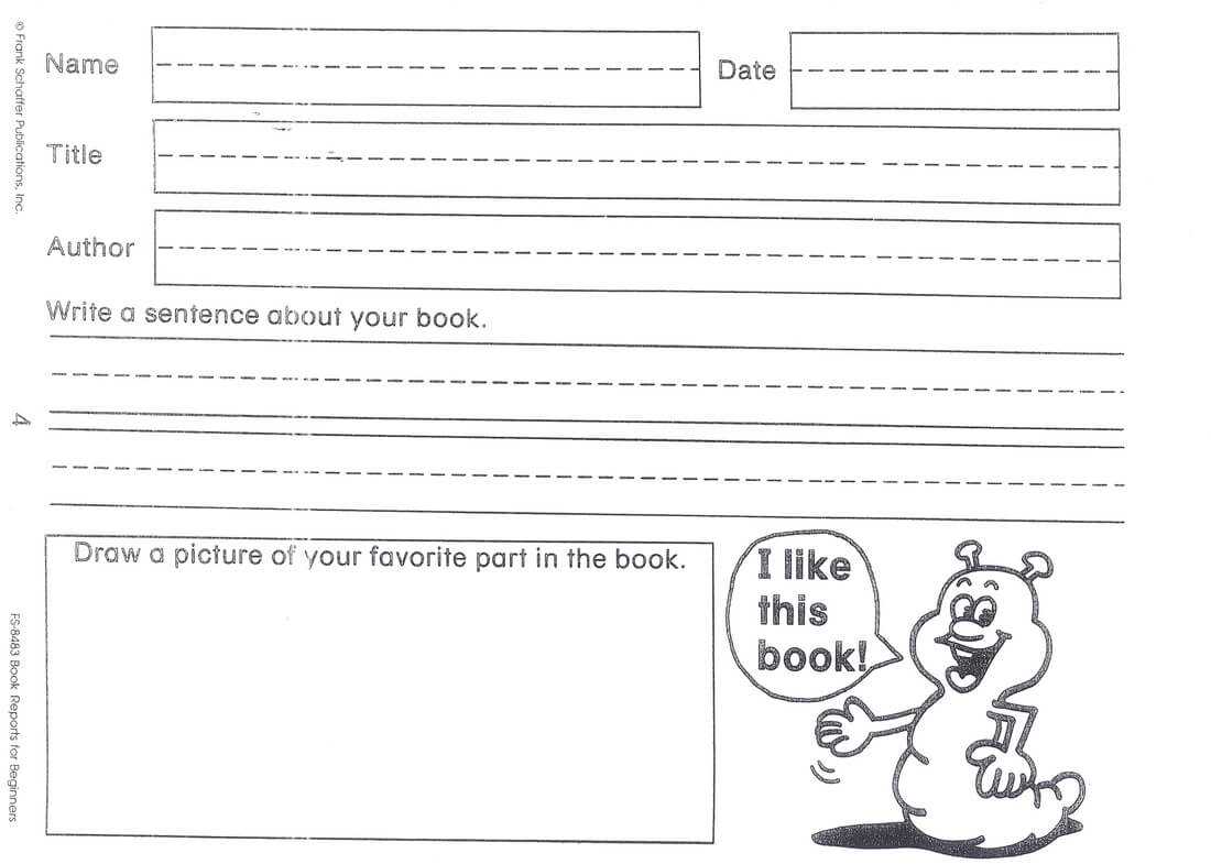 first-grade-book-report-template