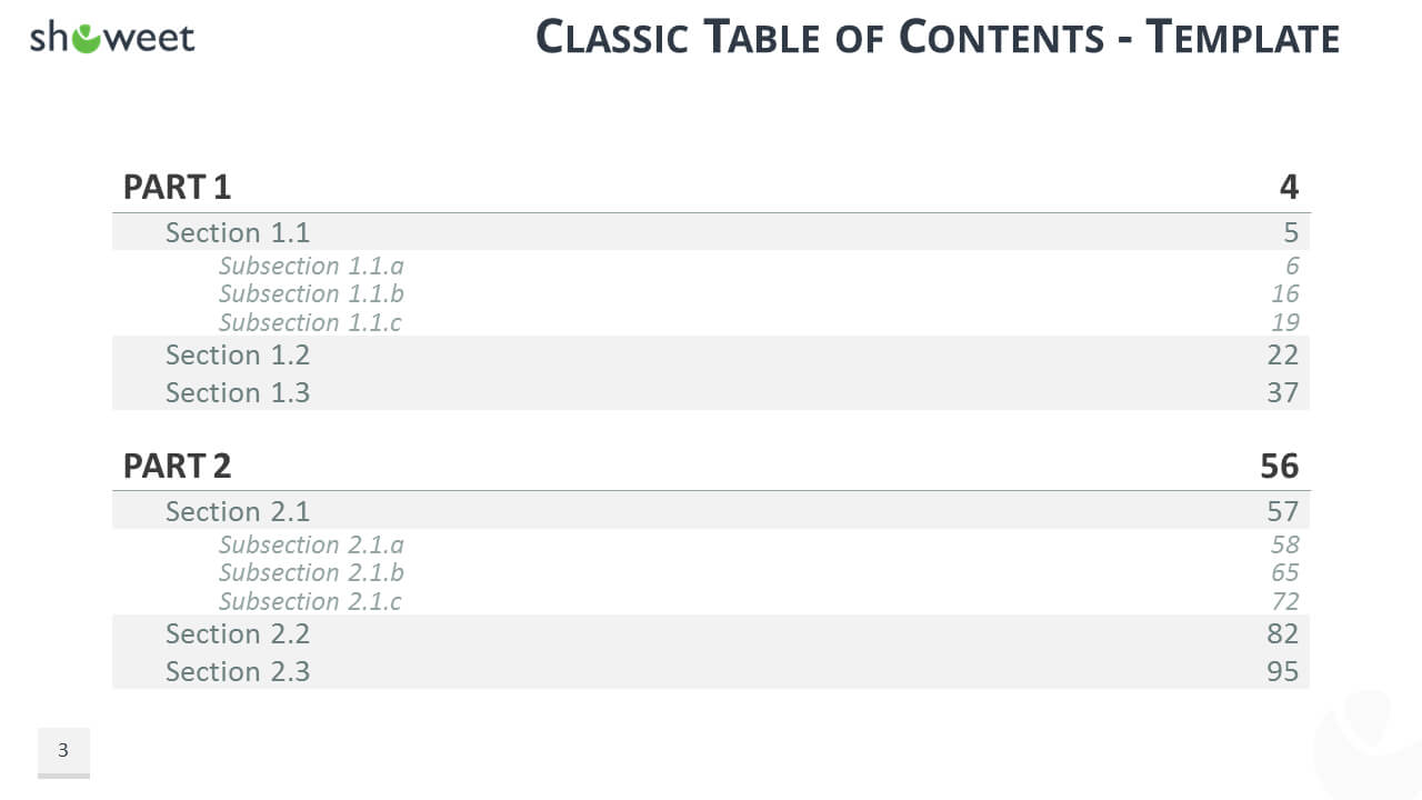 Table Of Content Free Powerpoint Template With Regard To Blank Table Of Contents Template