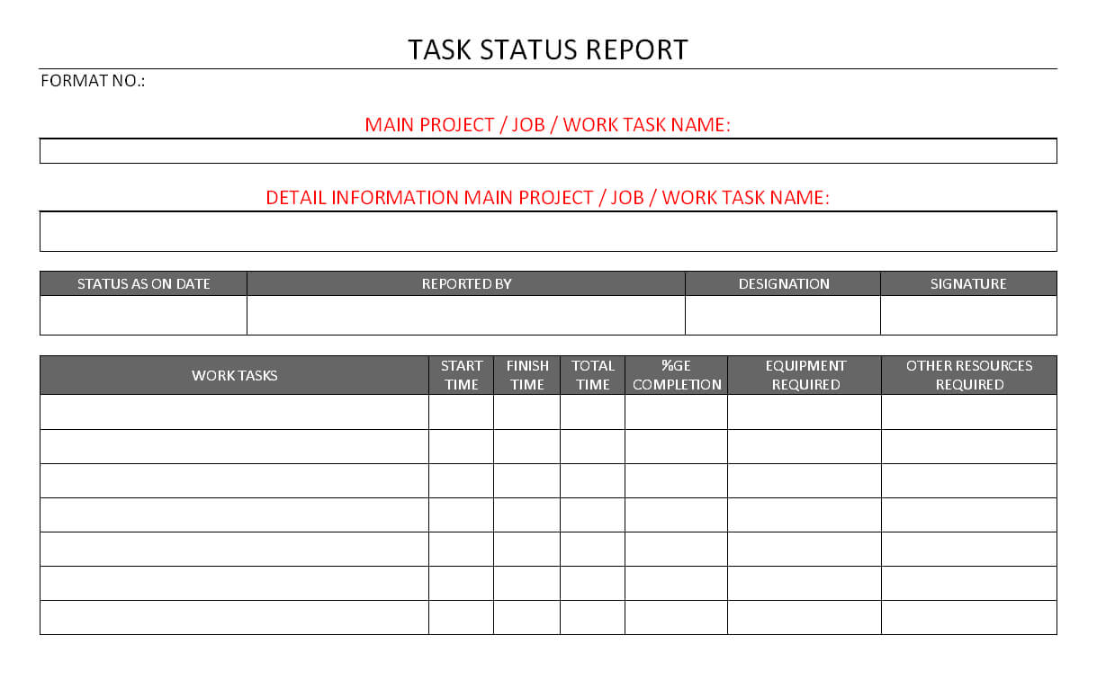 Task Status Report Format| Samples | Word Document Regarding Word Document Report Templates