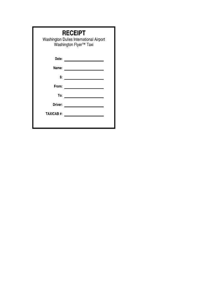 Taxi Receipt Generator Fill Online Printable Fillable With Blank 