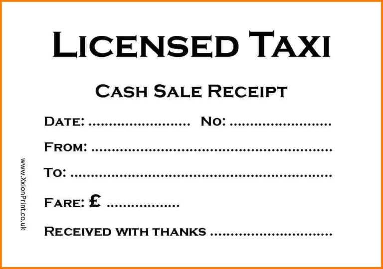 taxi receipt template printable receipt template with