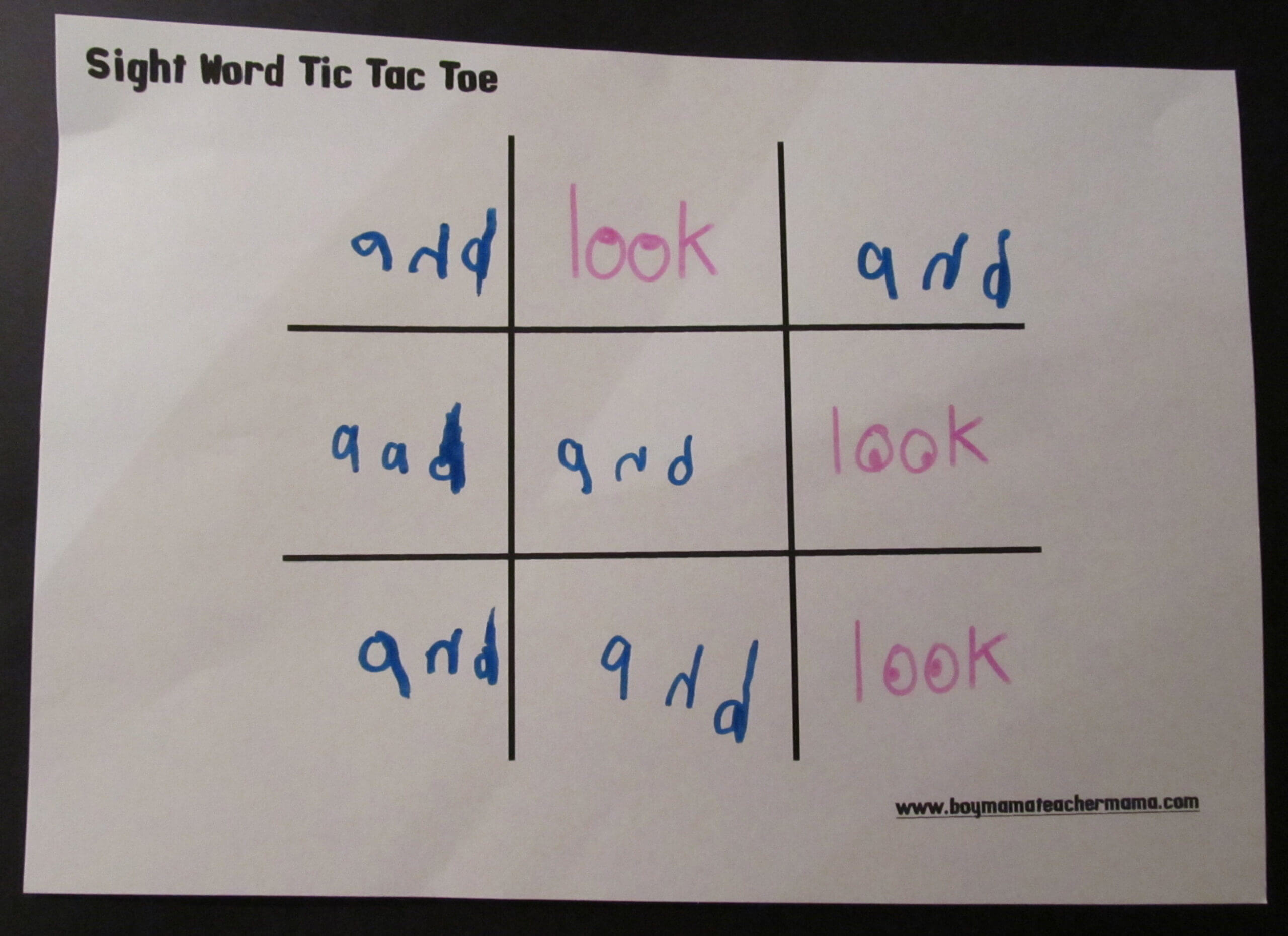 Teacher Mama: Sight Word Practice Made Fun – Boy Mama Throughout Tic Tac Toe Template Word