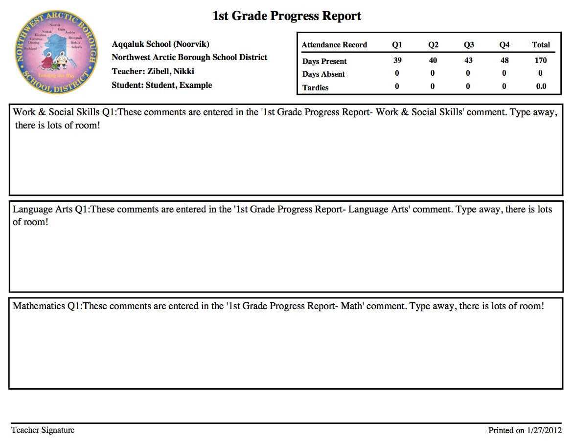 Teachers / Teacher Resources Inside Student Grade Report Template