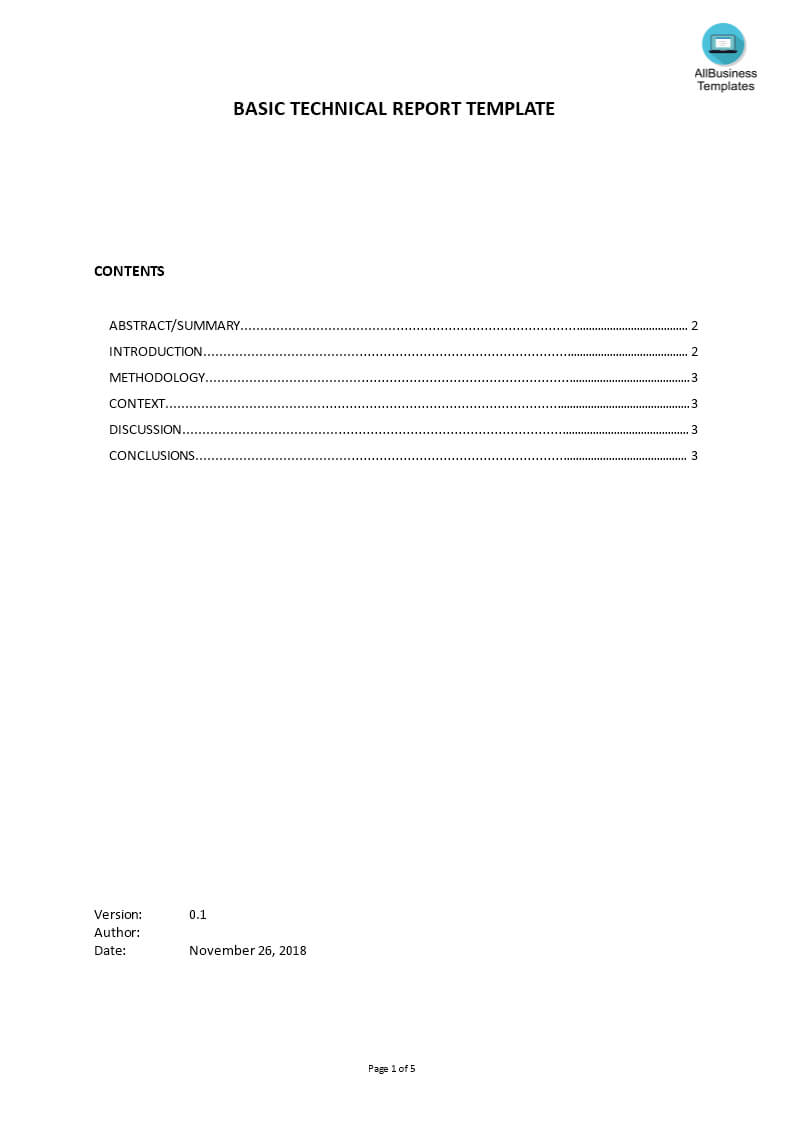 Technical Review Report | Templates At Allbusinesstemplates Inside Template For Technical Report