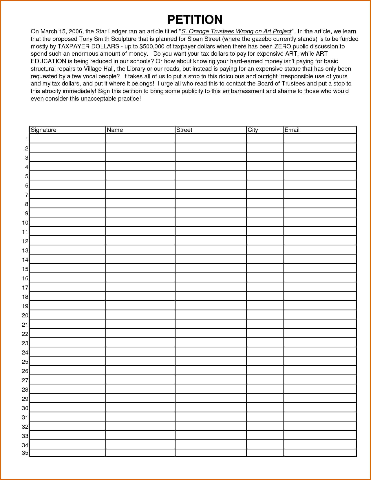 Template For Petition. Petition Template 23 Download Free With Regard To Blank Petition Template