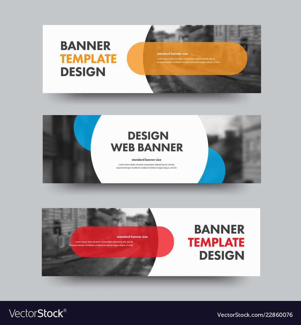 Template Of Horizontal Web Banners With Round And Inside Product Banner Template