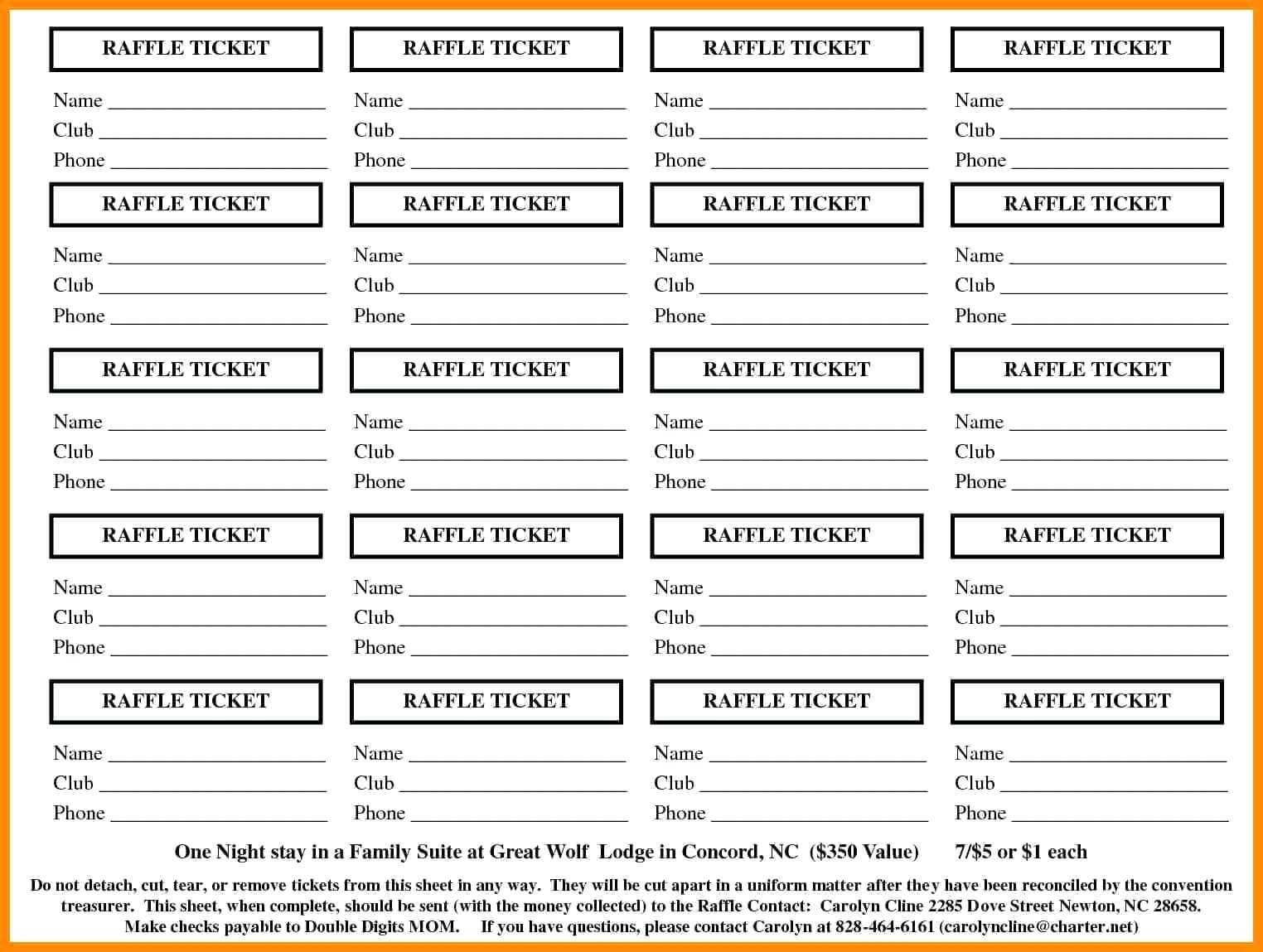 Template Raffle Tickets - Yerde.swamitattvarupananda Intended For Free Raffle Ticket Template For Word