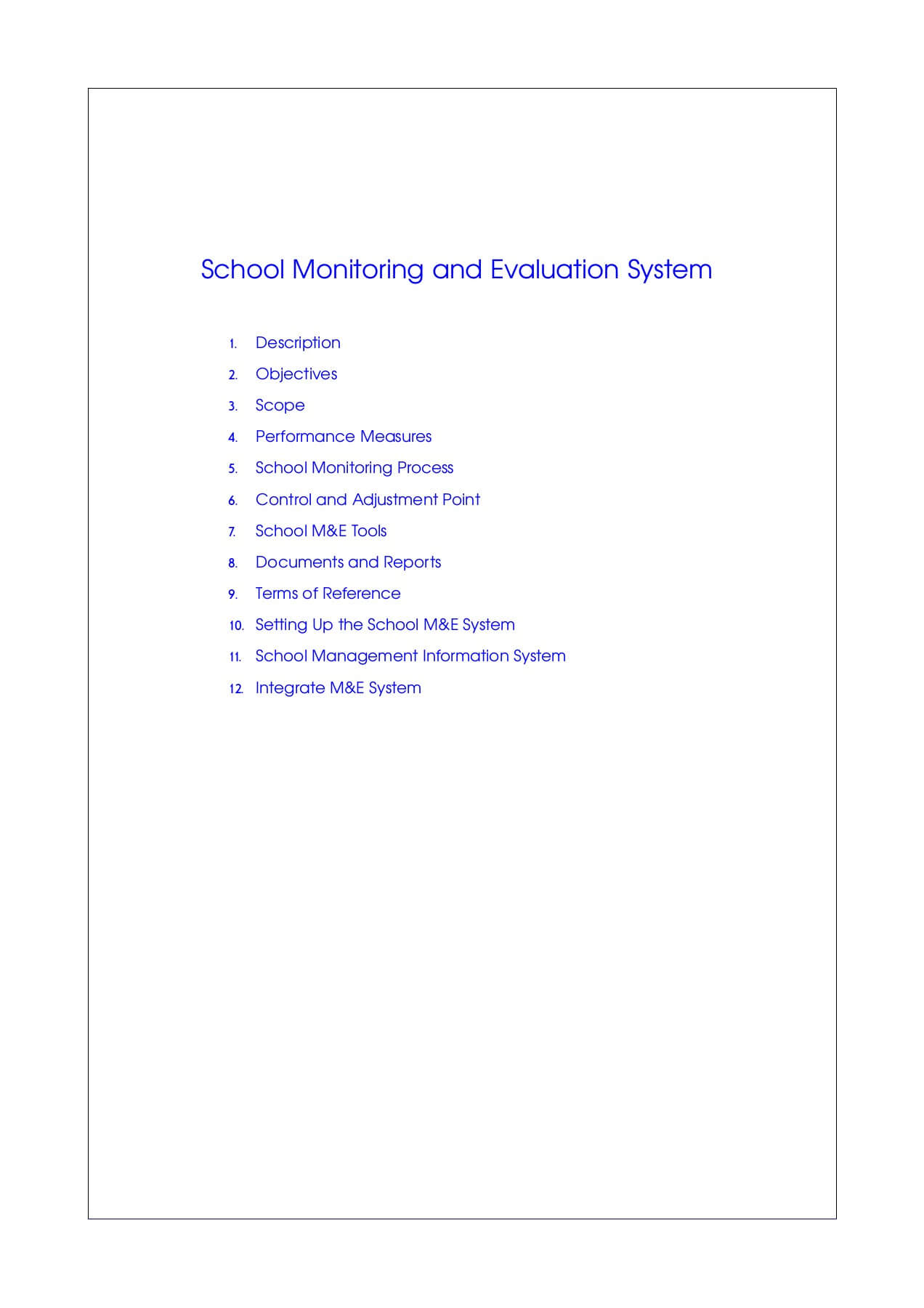 The School Monitoring And Evaluation System Pages 1 – 50 Inside M&e Report Template