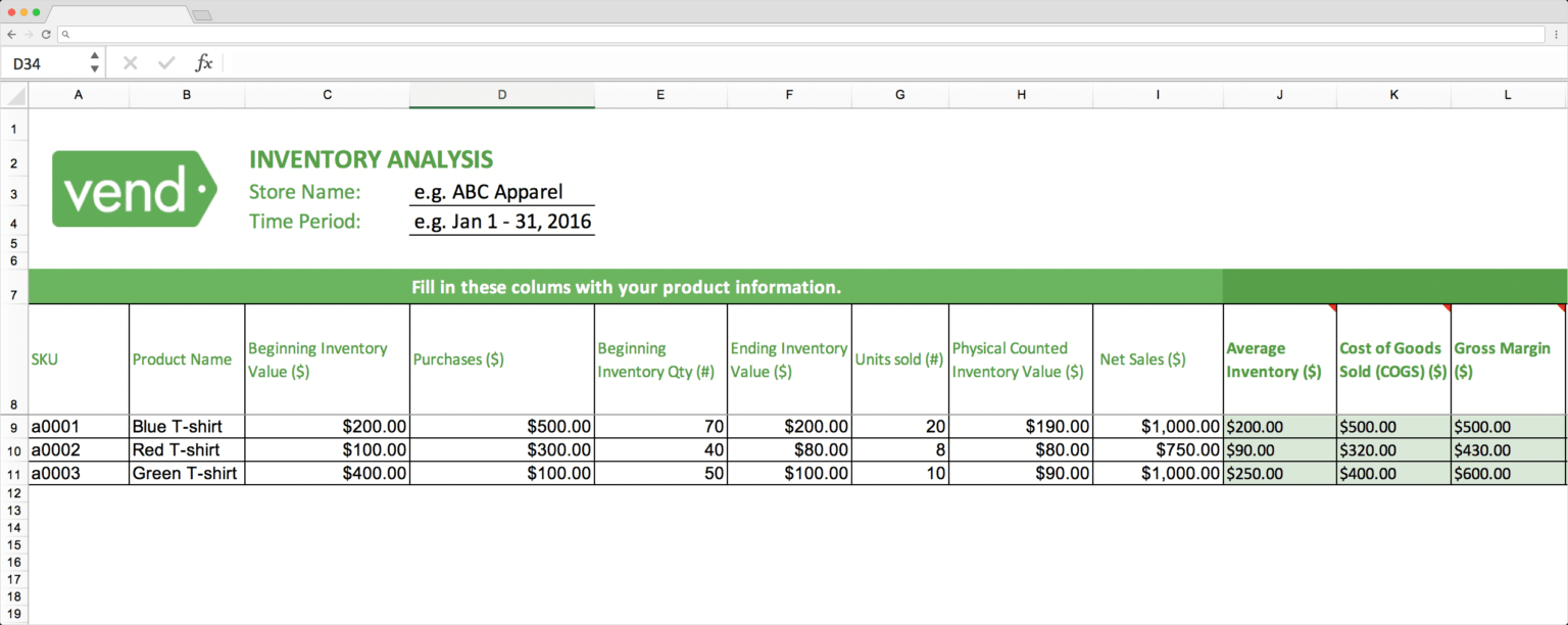 Stock Report Template Excel